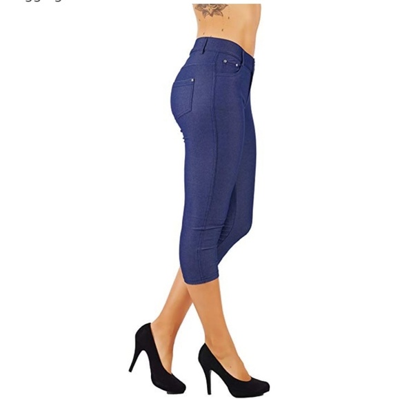 Jean Look Jeggings Slim Fit Pull Up Pants  - Picture 3 of 5